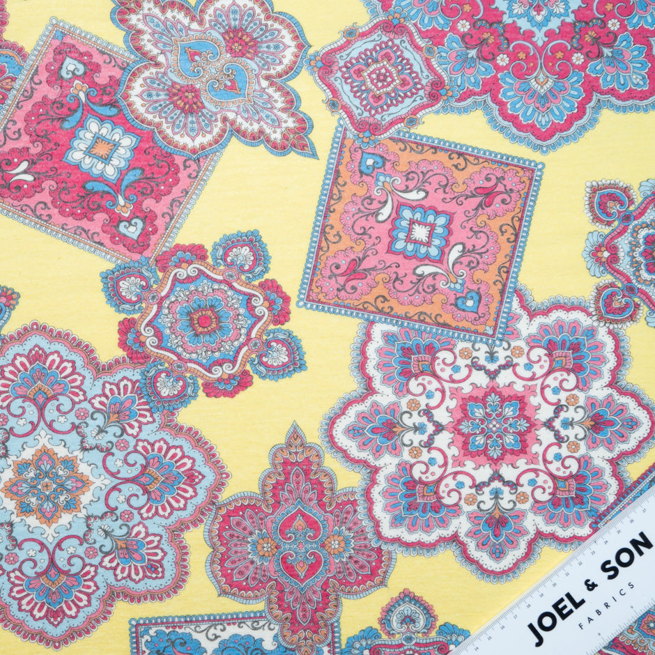 Geometric Printed Silk & Cotton Jersey