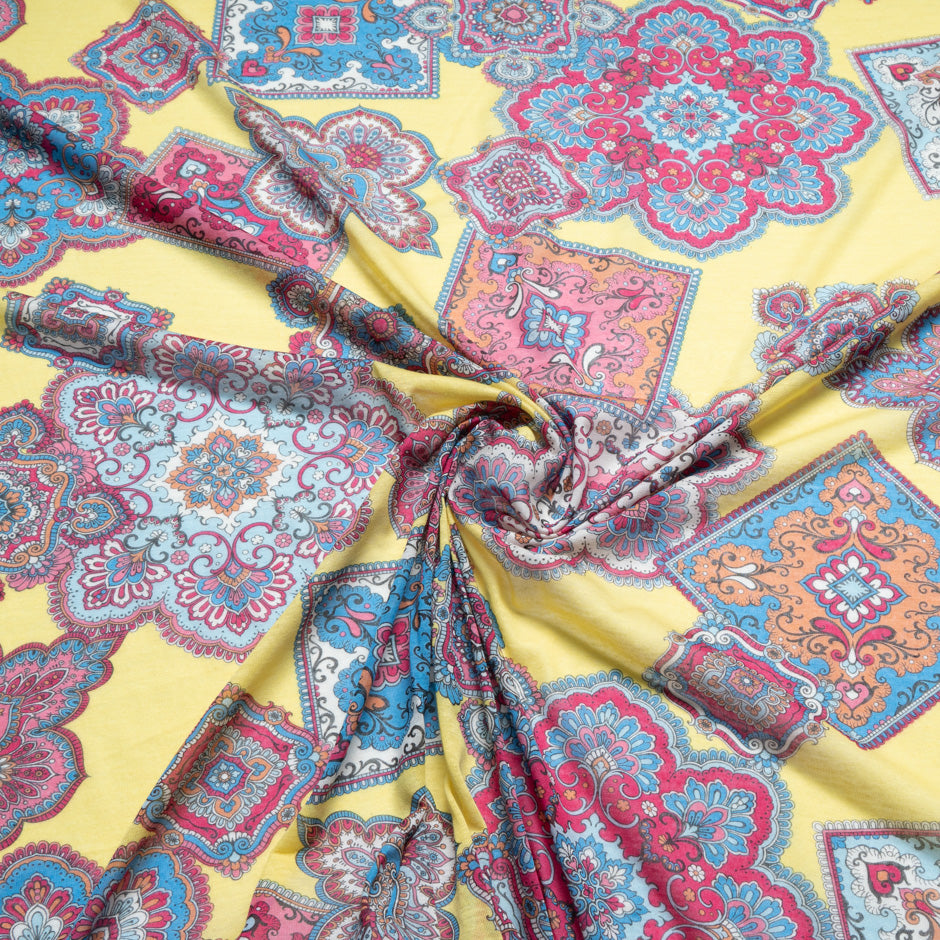 Geometric Printed Silk & Cotton Jersey