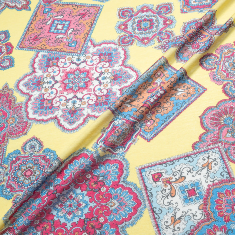 Geometric Printed Silk & Cotton Jersey