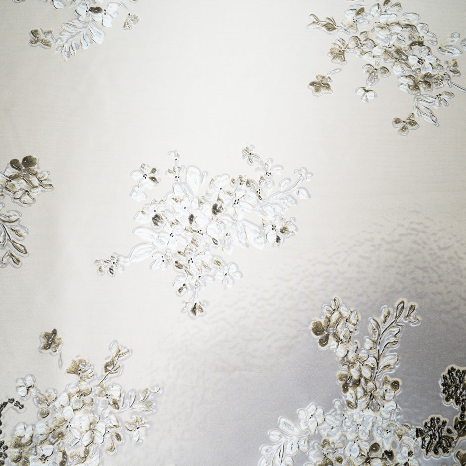 Floral Printed Soft Finish Champagne Silk Mikado