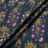 Pink Floral Printed Midnight Blue Challis Wool