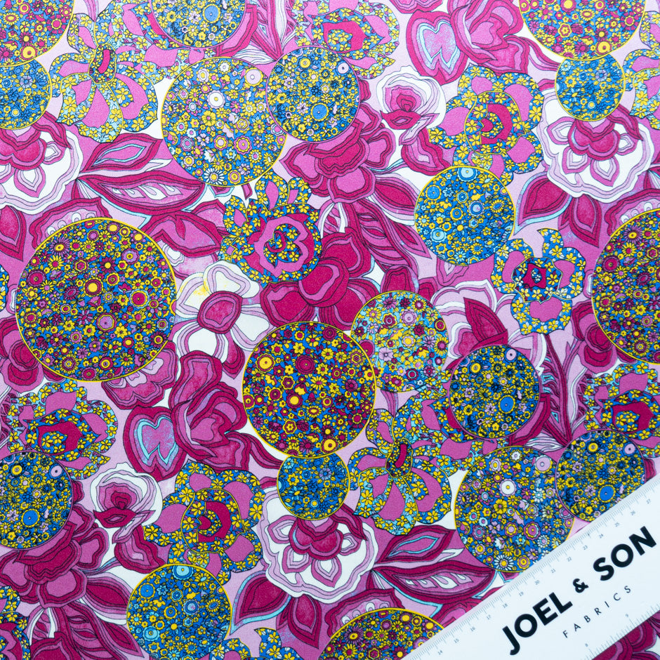 Floral & Geo Printed Silk Satin Charmeuse