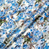 Blue & Brown Floral Printed Silk Satin Charmeuse