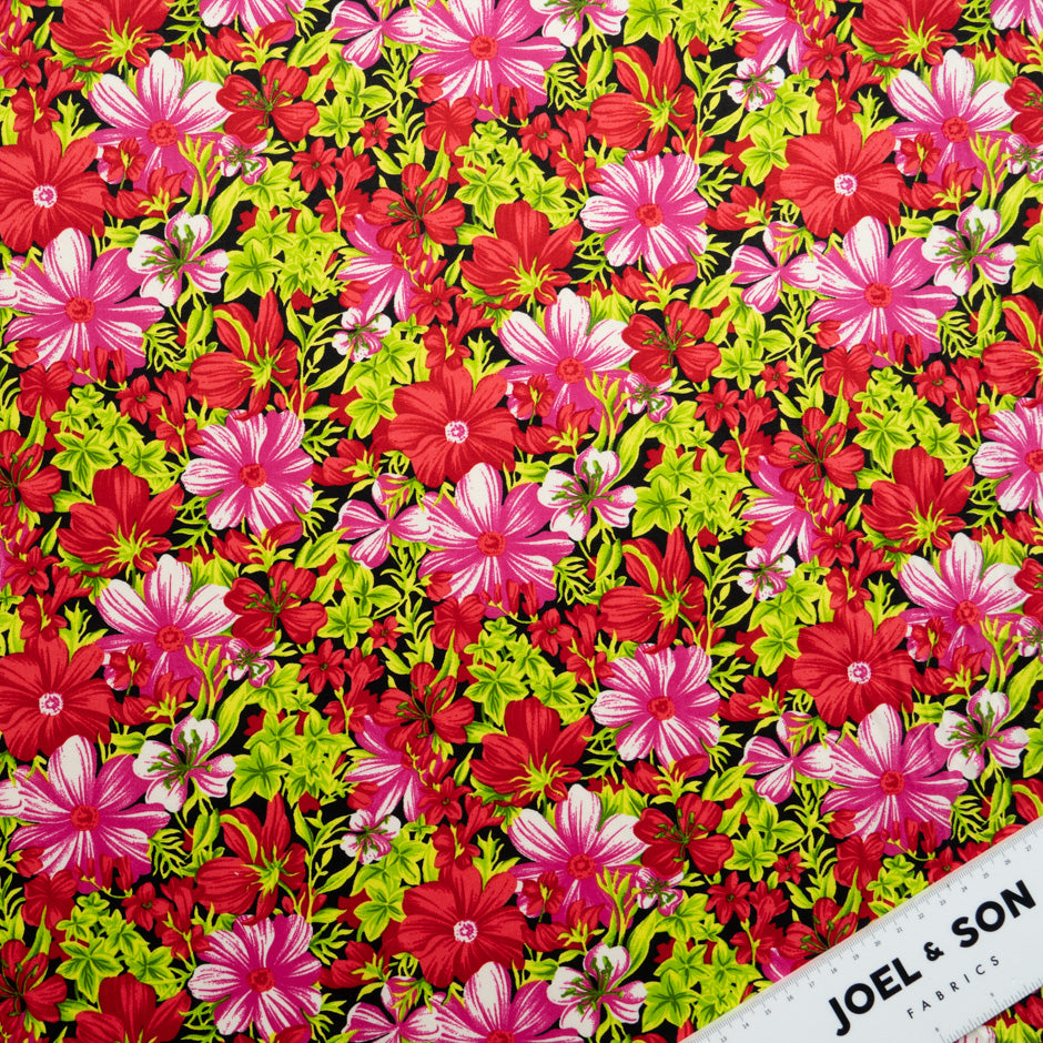 Bold Floral Printed Stretch Cotton