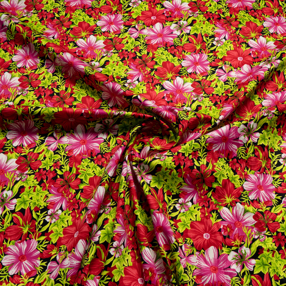 Bold Floral Printed Stretch Cotton