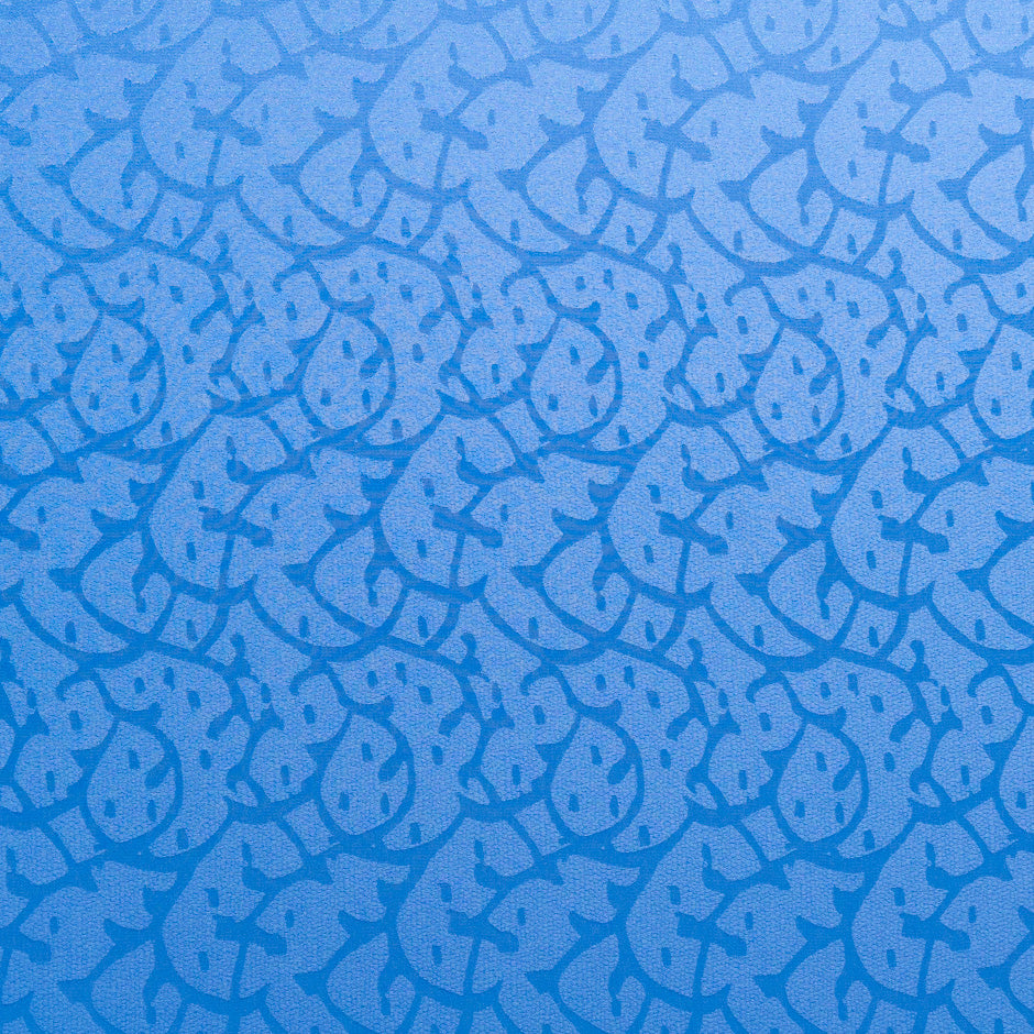 Rich Blue Abstract Jacquard Pure Silk