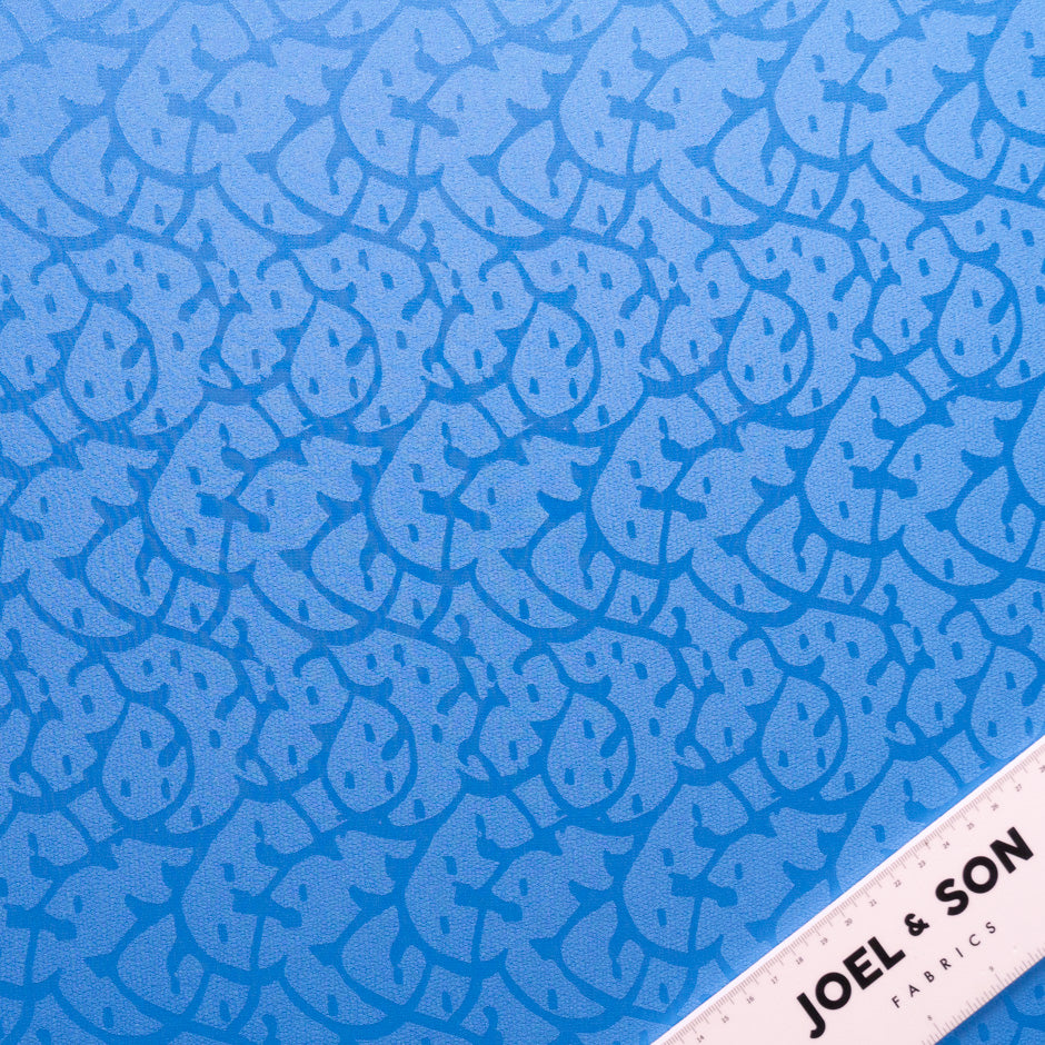 Rich Blue Abstract Jacquard Pure Silk