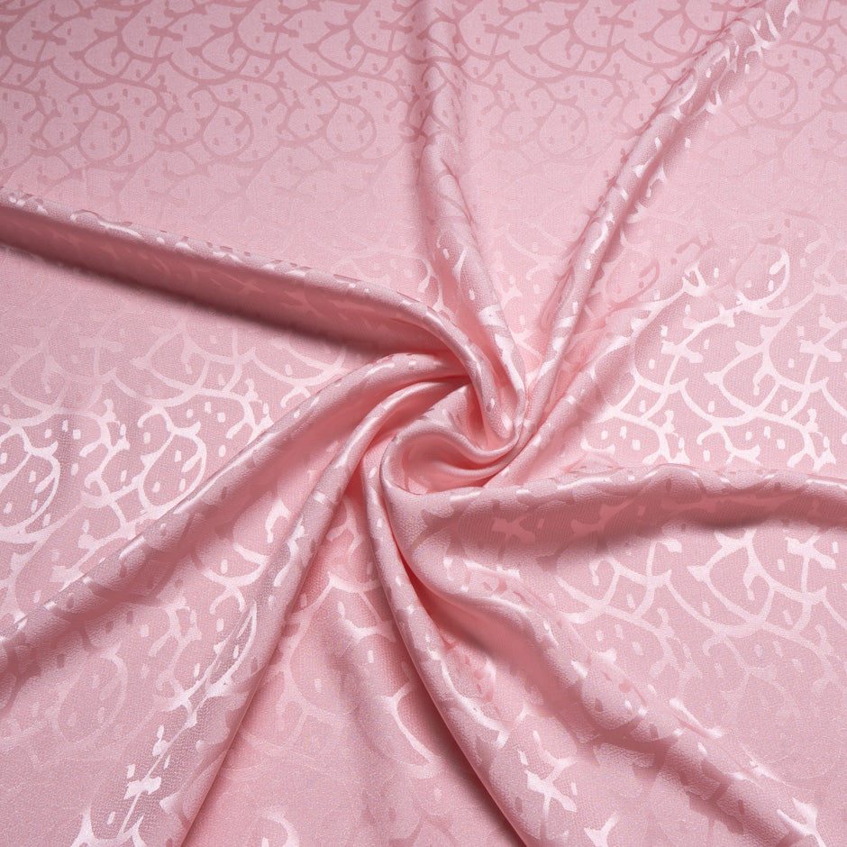 Baby Pink Abstract Jacquard Pure Silk (A 2.50m Piece)