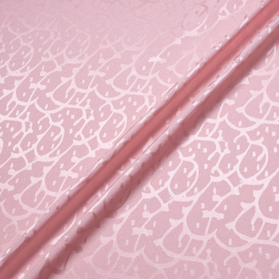Baby Pink Abstract Jacquard Pure Silk (A 2.50m Piece)