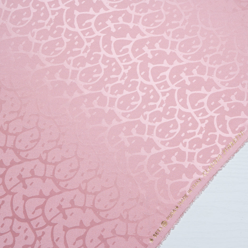 Baby Pink Abstract Jacquard Pure Silk (A 2.50m Piece)