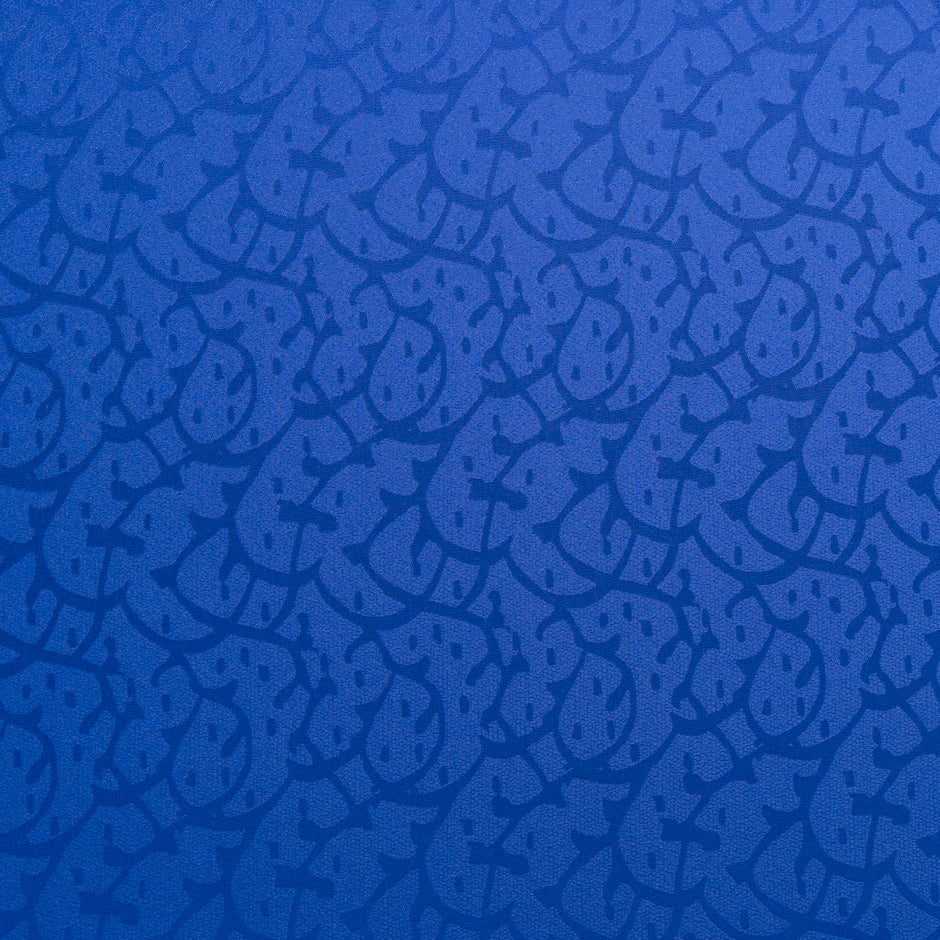 Royal Blue Abstract Jacquard Pure Silk