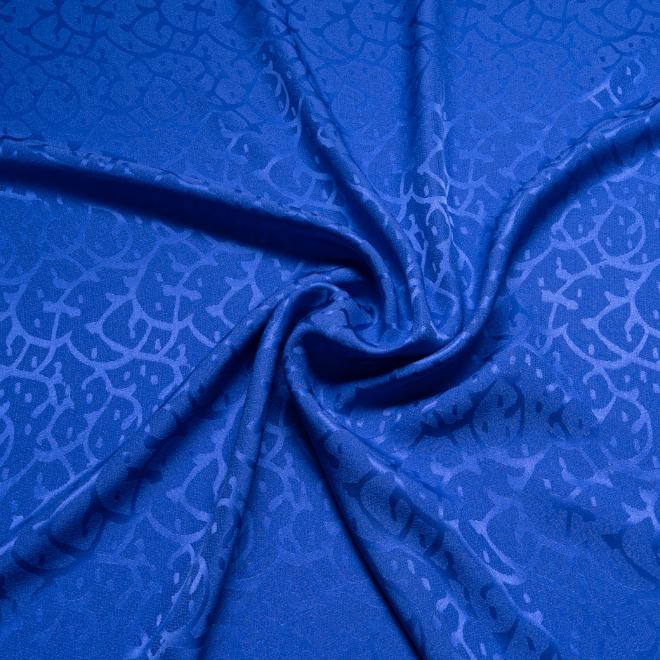 Royal Blue Abstract Jacquard Pure Silk