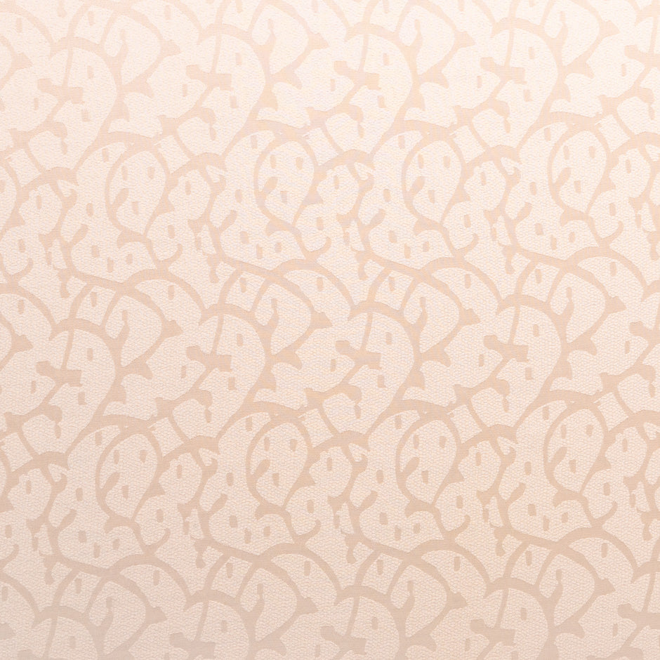Soft Peach Abstract Jacquard Pure Silk