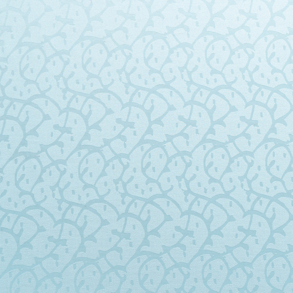Pale Blue Abstract Jacquard Pure Silk