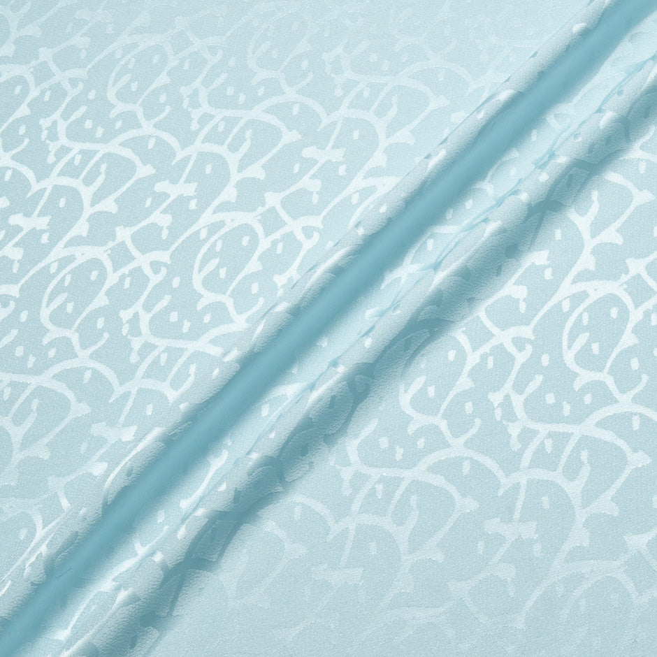 Pale Blue Abstract Jacquard Pure Silk