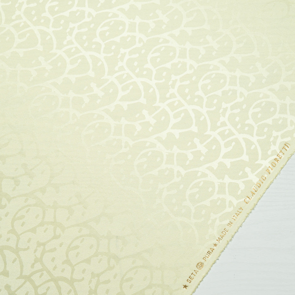 Lemon Sorbet Abstract Jacquard Pure Silk (A 2.40m Piece)