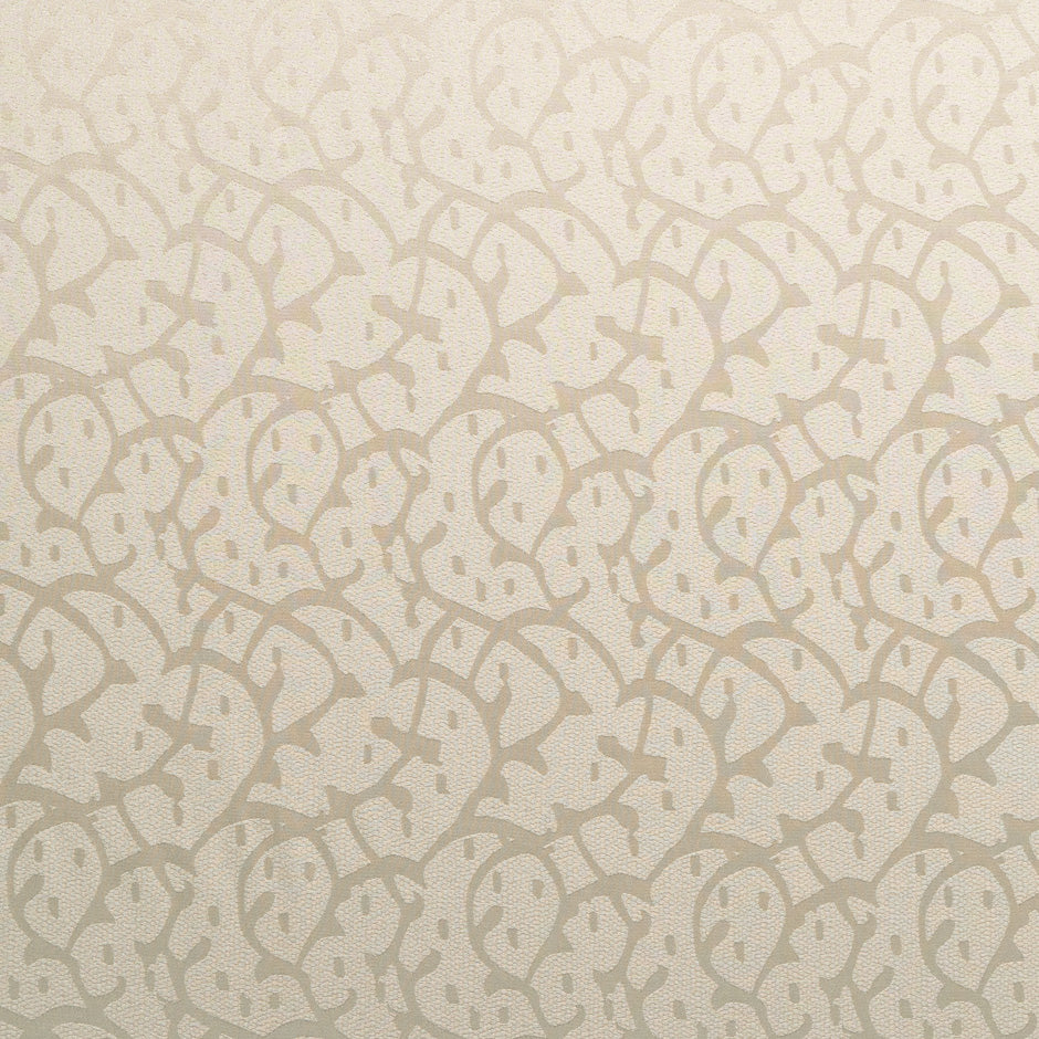 Champagne Beige Abstract Jacquard Pure Silk