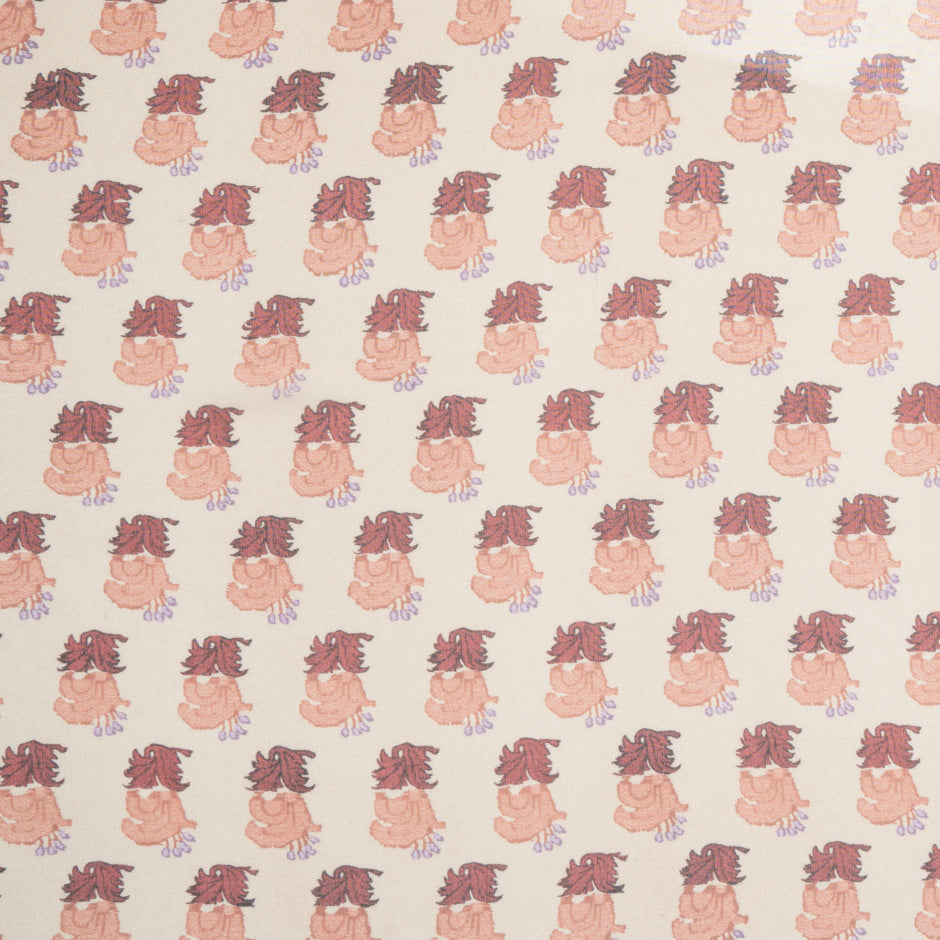 Geometric Printed Peach Silk Georgette