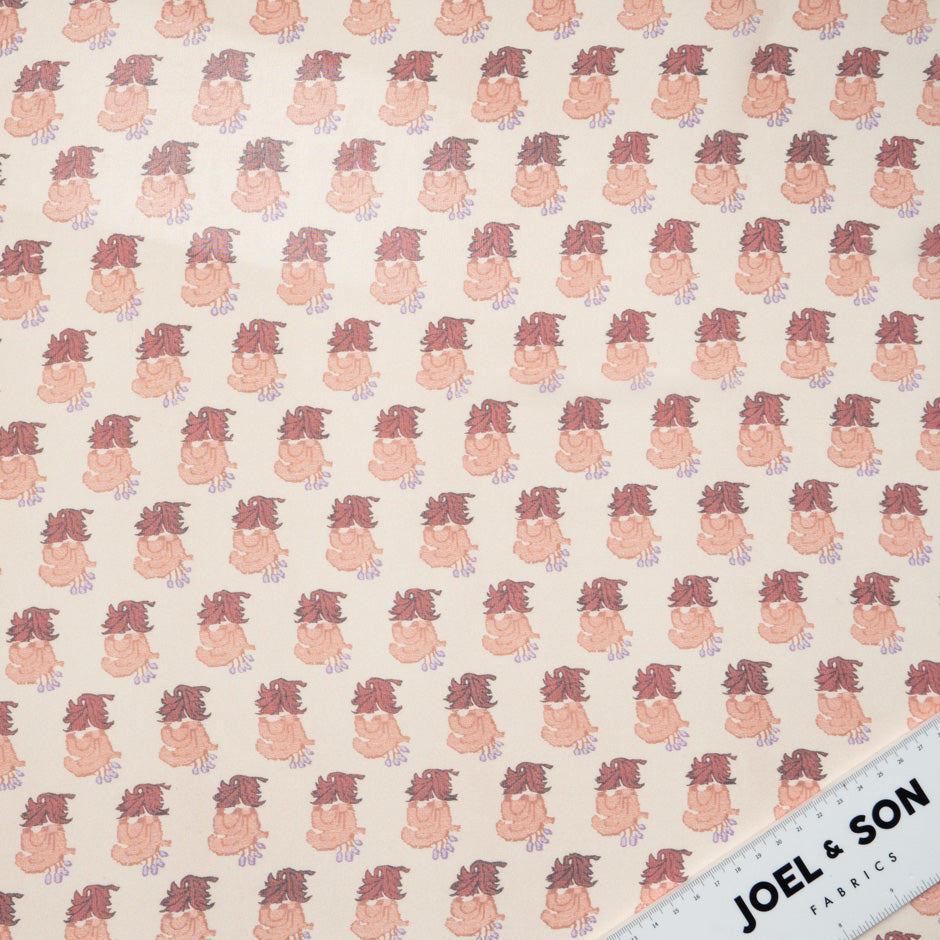 Geometric Printed Peach Silk Georgette