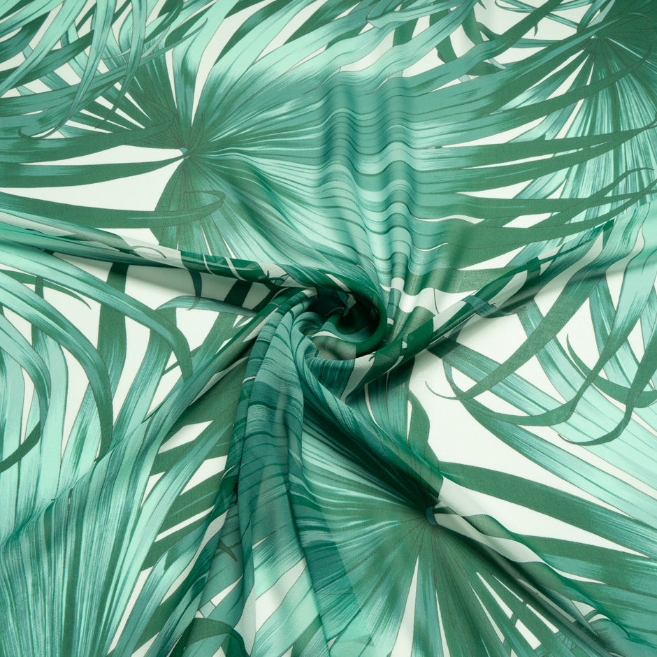 Palm Leaf Printed Silk Georgette