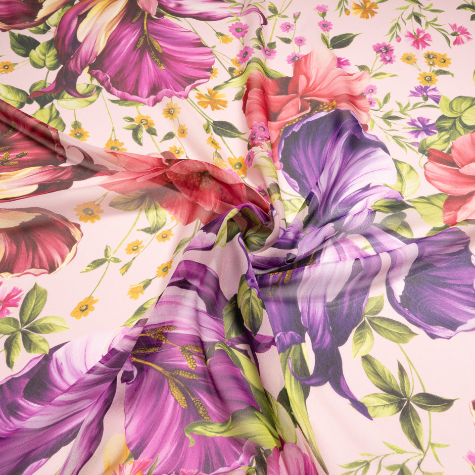 Bold Multi Floral Printed Pure Silk Georgette