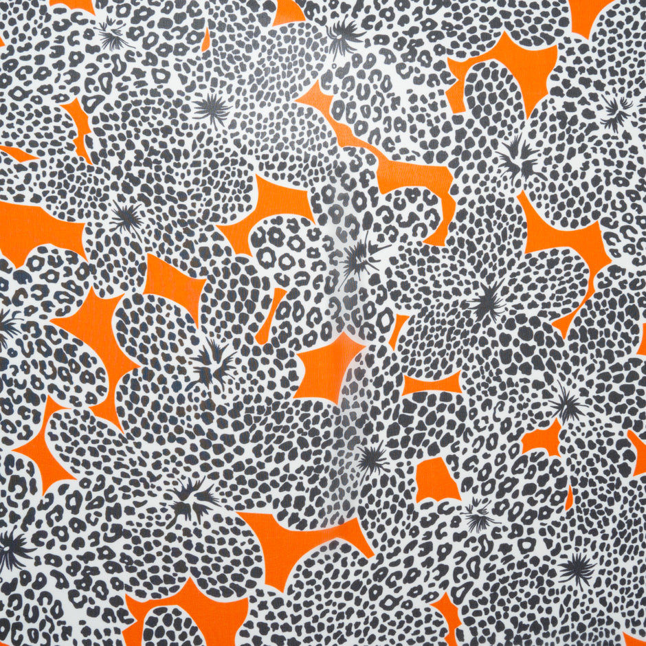 Orange/Monochrome Printed Silk Georgette