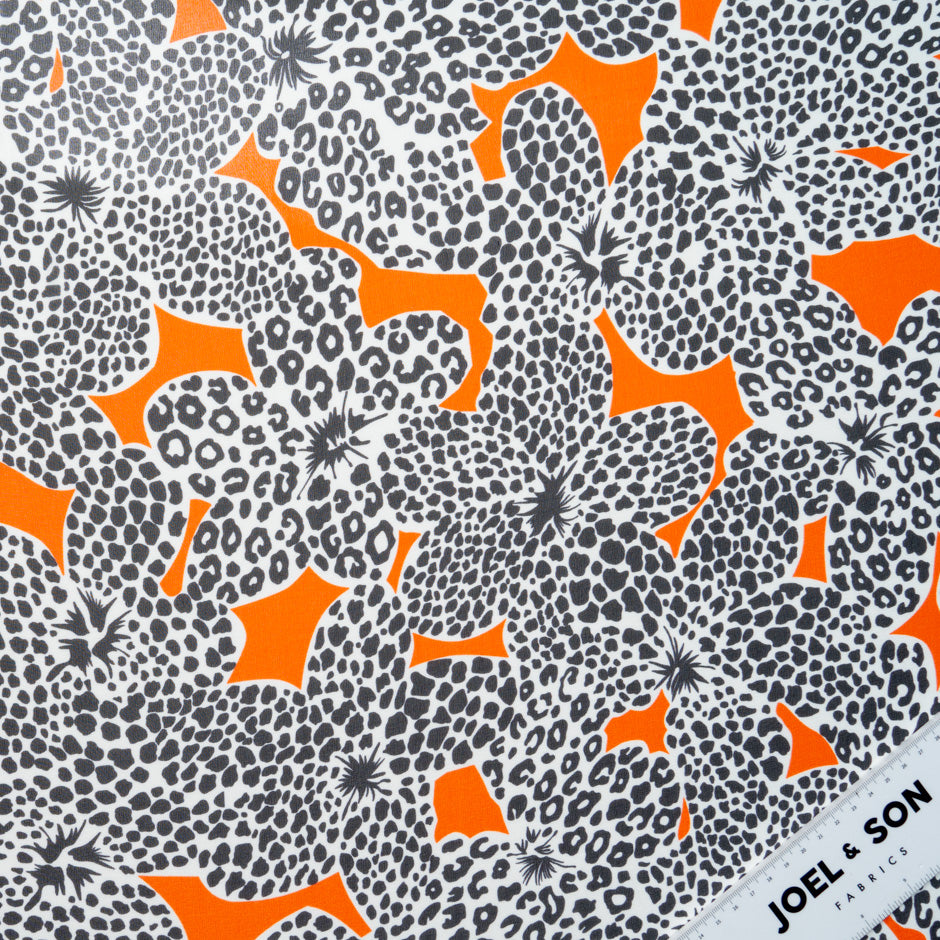 Orange/Monochrome Printed Silk Georgette