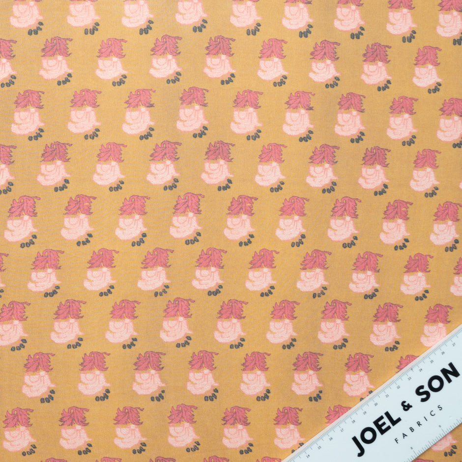 Geometric Printed Orange Silk Georgette