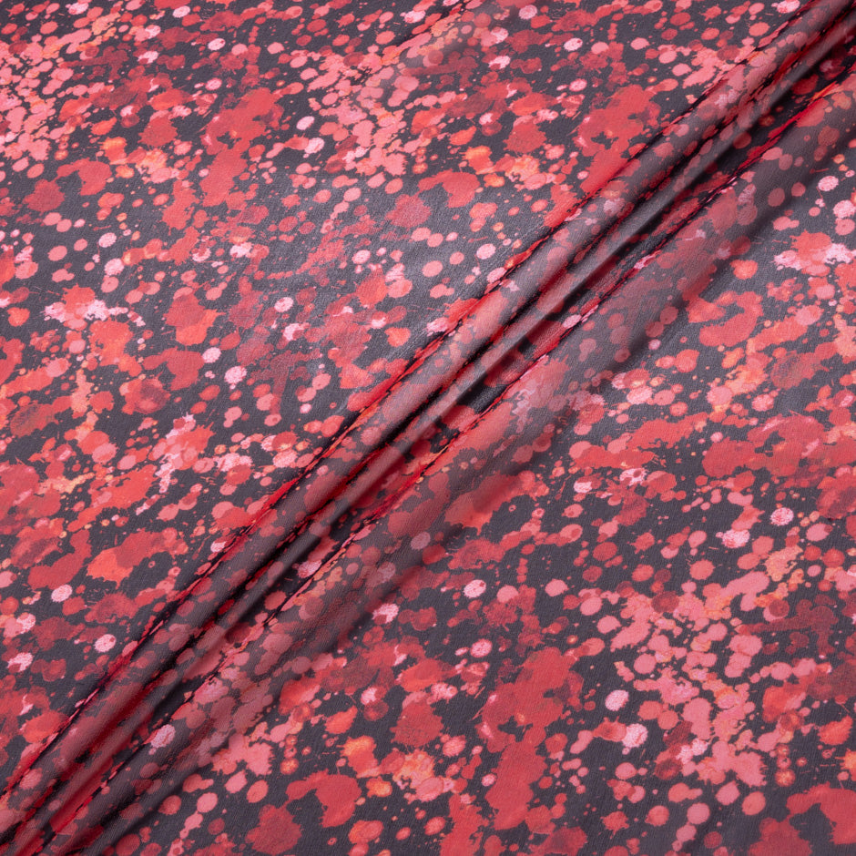 Red & Black Printed Silk Georgette