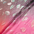 Pink & Burgundy Ombré Metallic Leaf Silk Chiffon