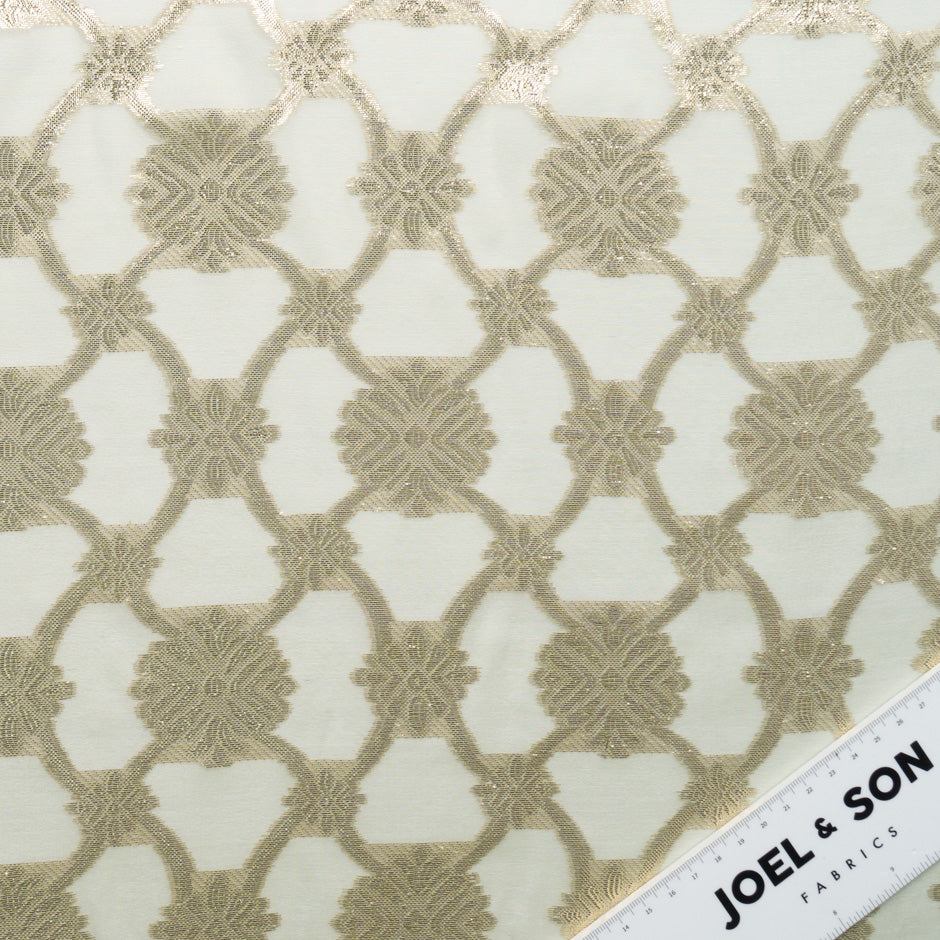 Metallic Jacquard Pale Green Silk Chiffon