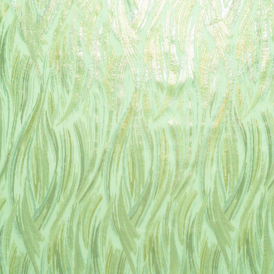 Gold & Silver Metallic Green Silk Chiffon Lamé