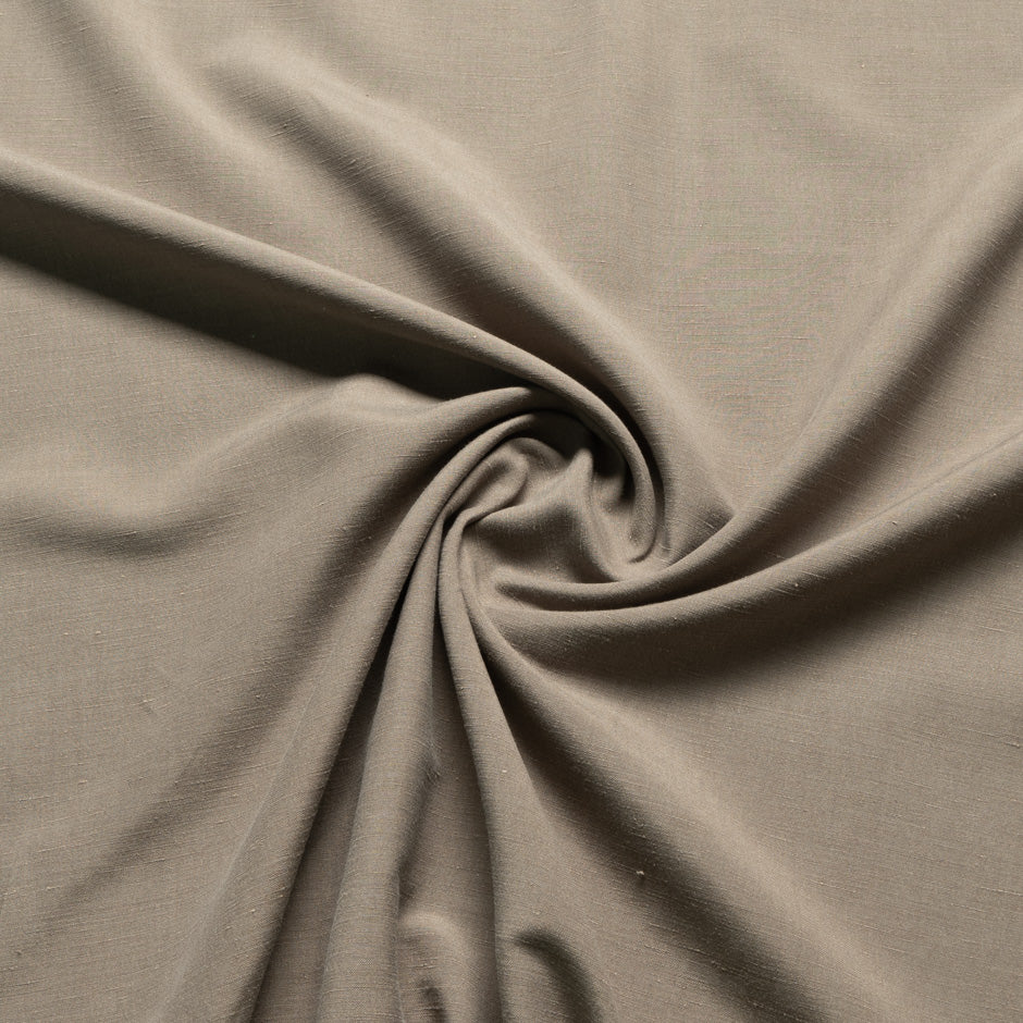 Plain Brown Shantung Linen & Silk Zegna Suiting