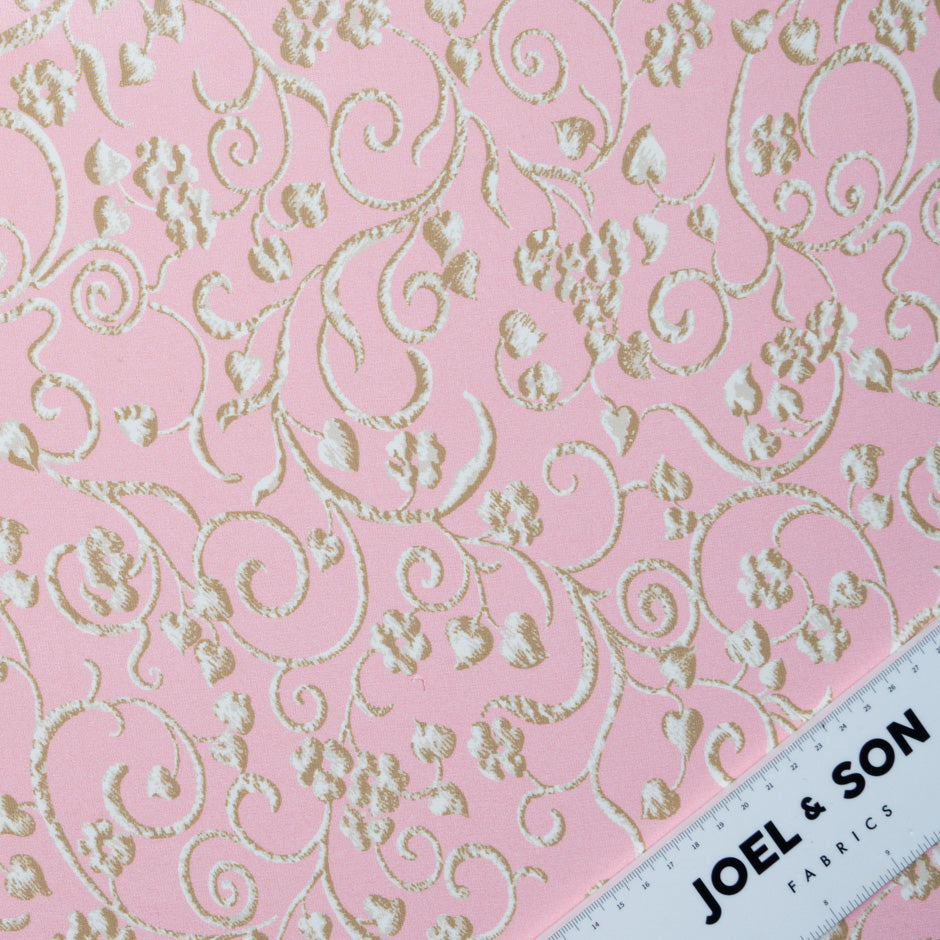 Baroque Printed Rose Pink Silk Georgette