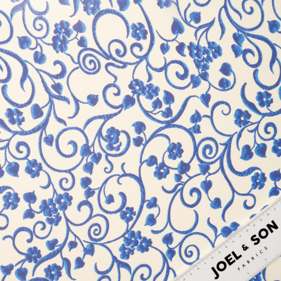 Blue Baroque Printed Ivory Pink Silk Georgette