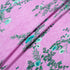 Green Floral Printed Fuchsia Lace Pure Silk Chiffon