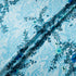 Blue Floral Printed Blue Lace Double Silk Crêpe