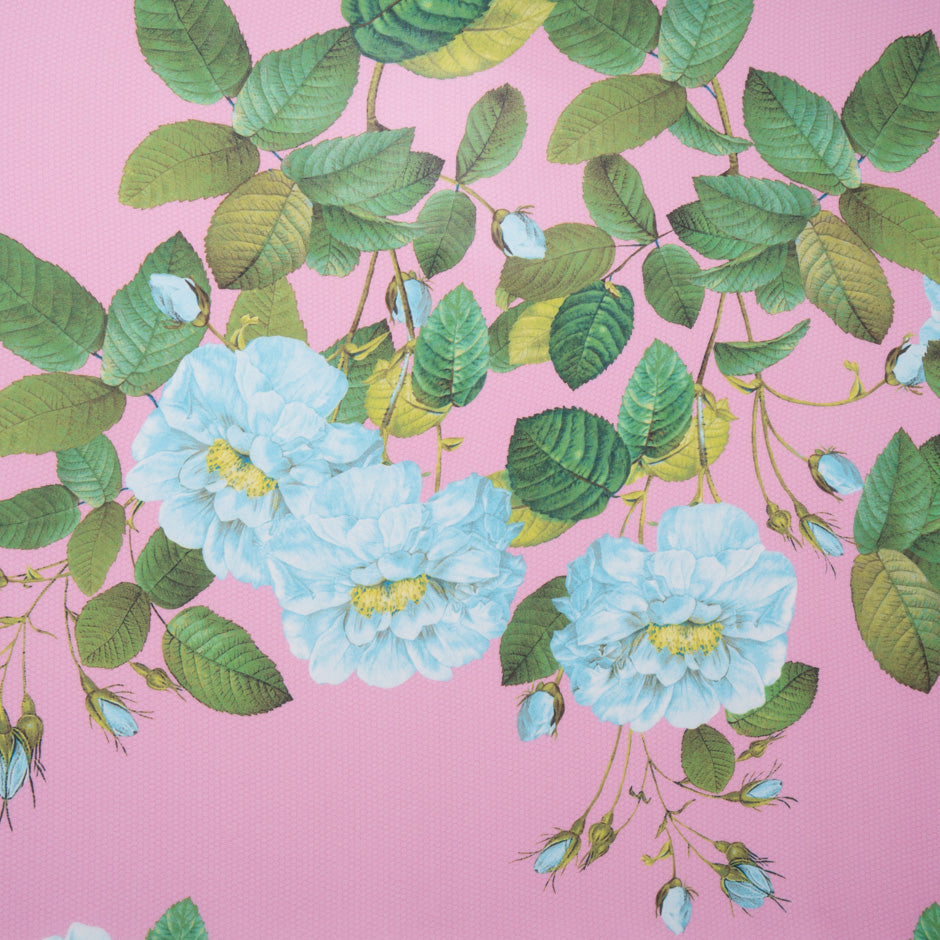 Floral Printed Candy Pink Pure Silk Chiffon