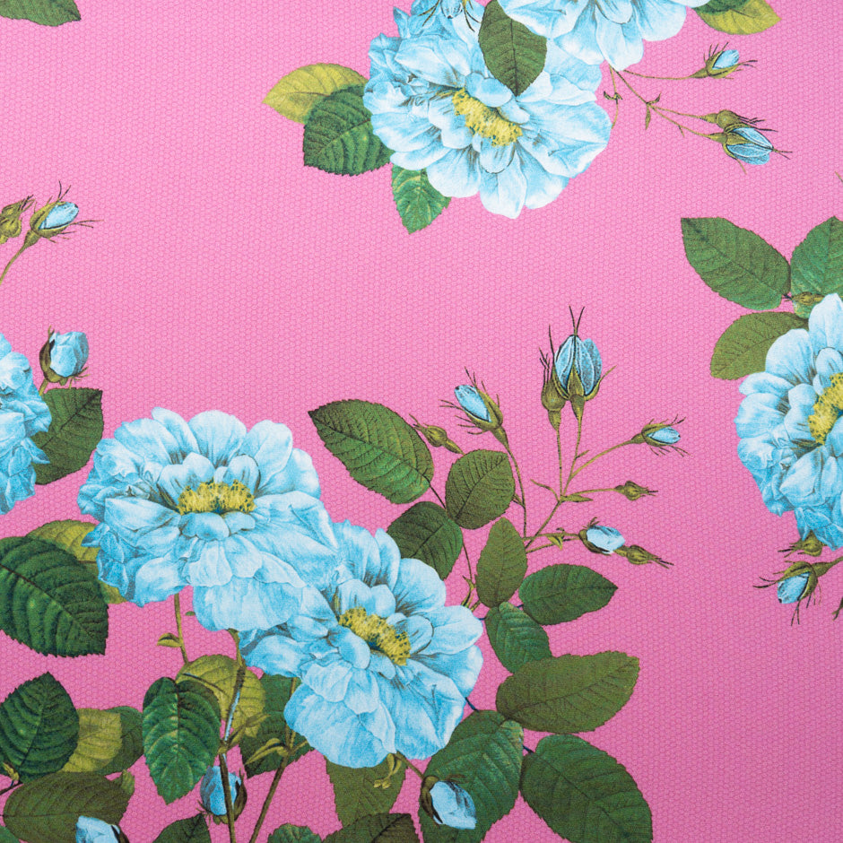 Floral Printed Candy Pink Double Silk Crêpe