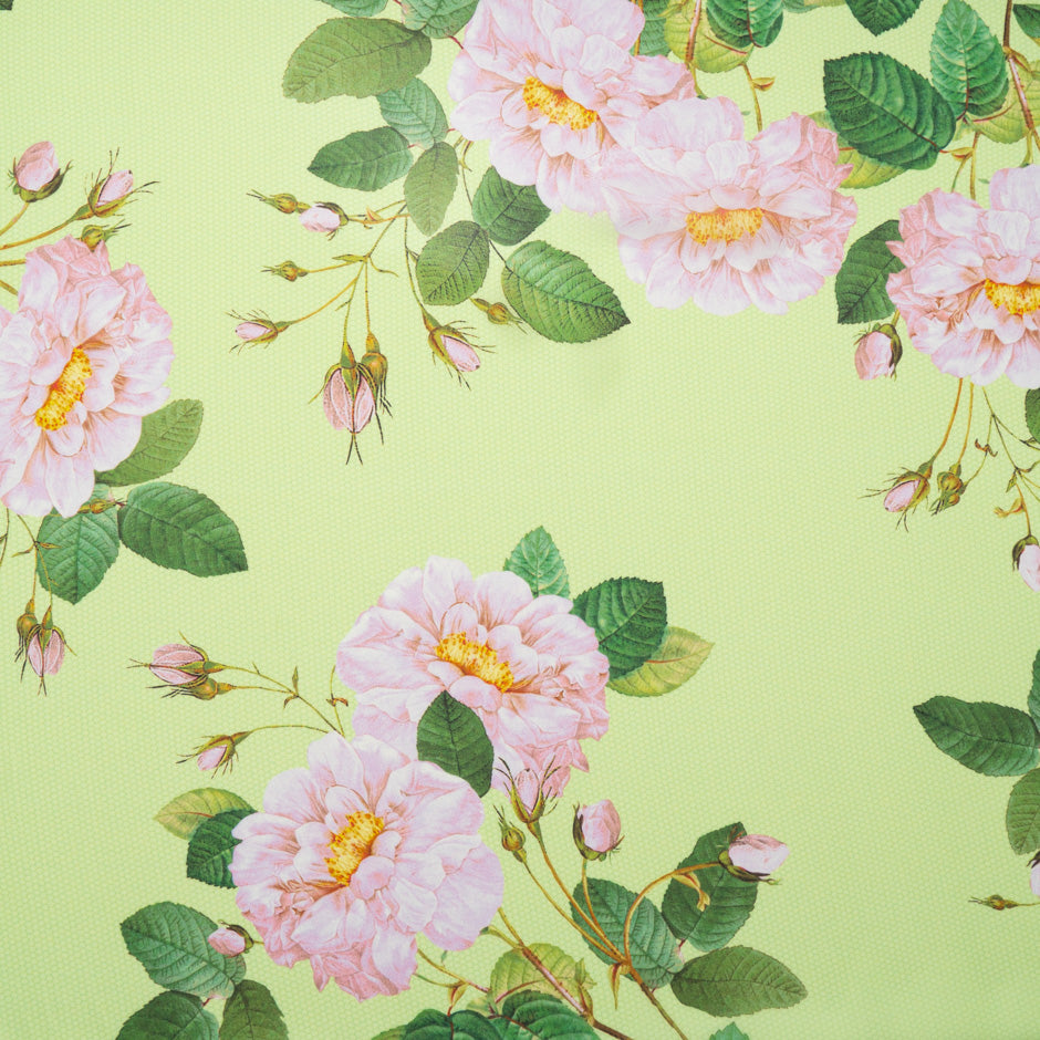 Floral Printed Lime Green Pure Silk Chiffon