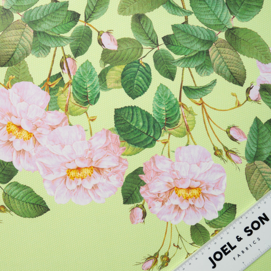 Floral Printed Lime Green Pure Silk Chiffon