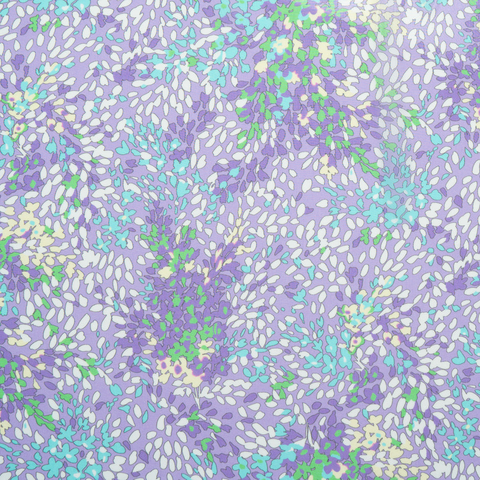 Abstract Leaf Printed Lavender Silk Georgette