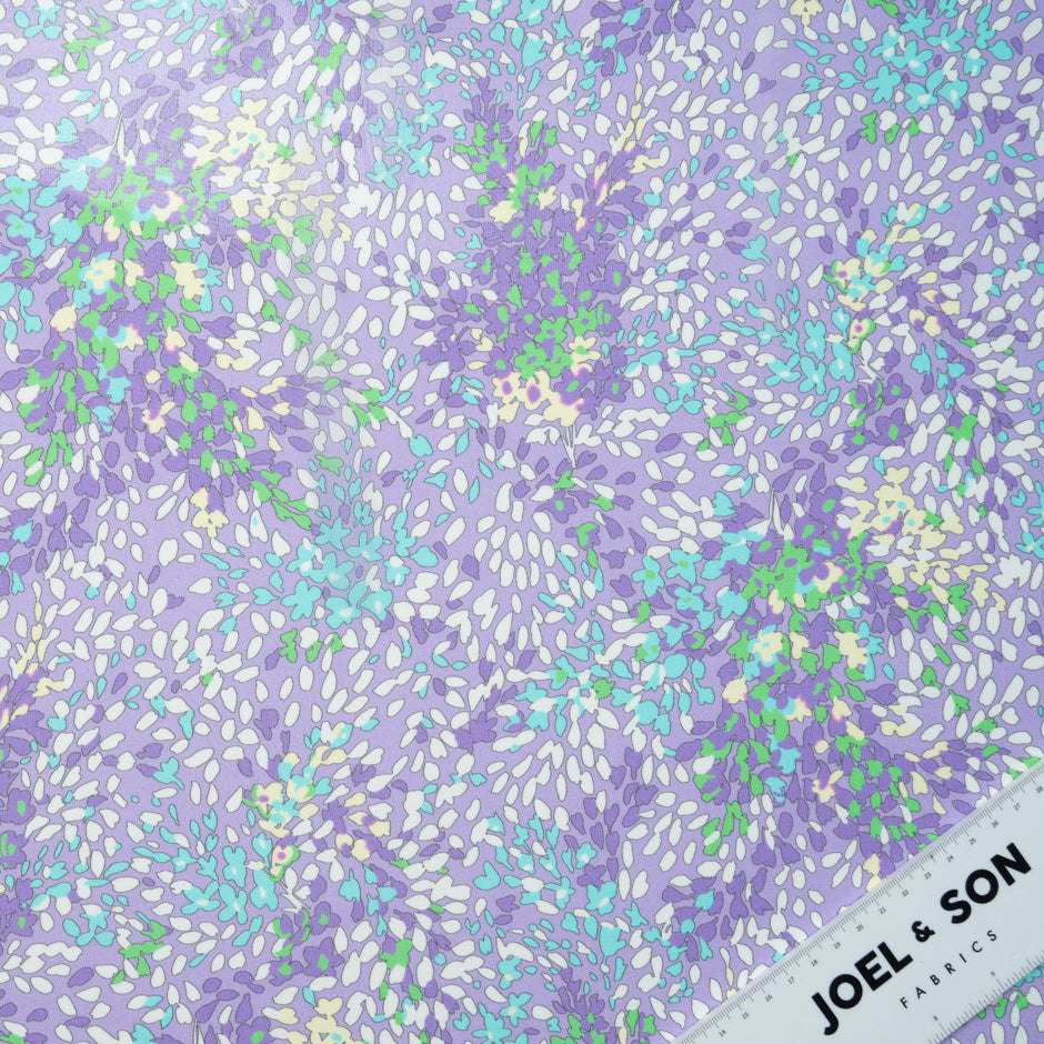 Abstract Leaf Printed Lavender Silk Georgette