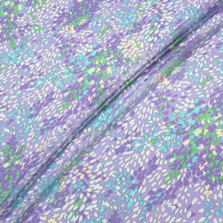 Abstract Leaf Printed Lavender Silk Georgette