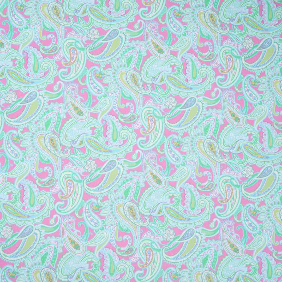 Paisley Printed Teal Pure Cotton