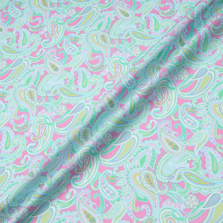 Paisley Printed Teal Pure Cotton