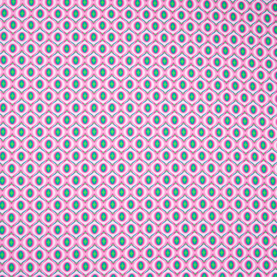 Pink & Green Geometric Printed Pure Cotton