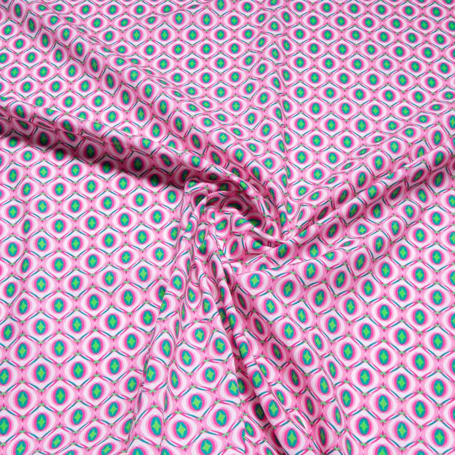 Pink & Green Geometric Printed Pure Cotton