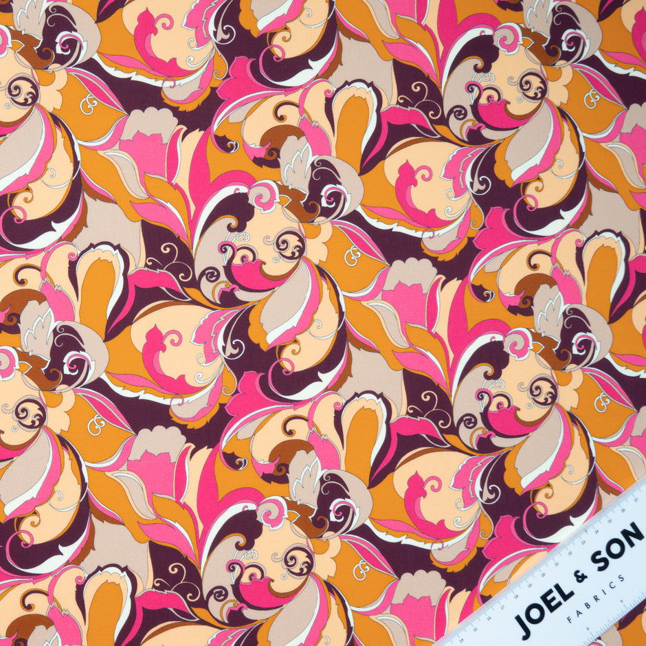 Pink & Orange Retro Printed Pure Cotton (A 2.70m Piece)