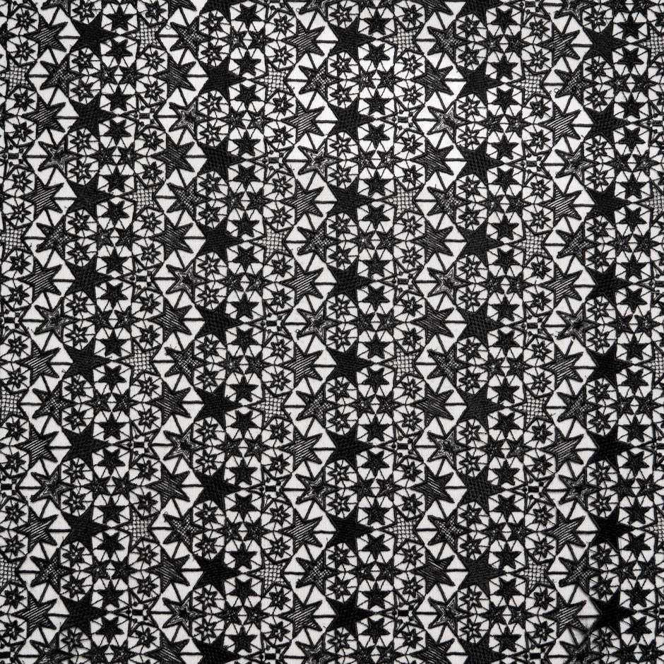 Black Stars Embroidered Tulle